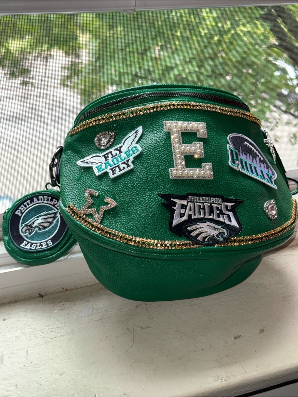 Green Philadelphia Eagles Patch Crossbody Bag
